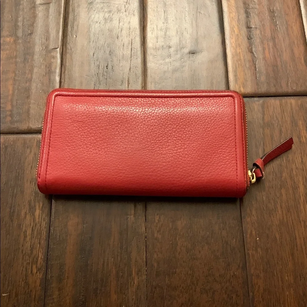 Tory Burch Cherry Red Zip Wallet - Picture 3 of 7
